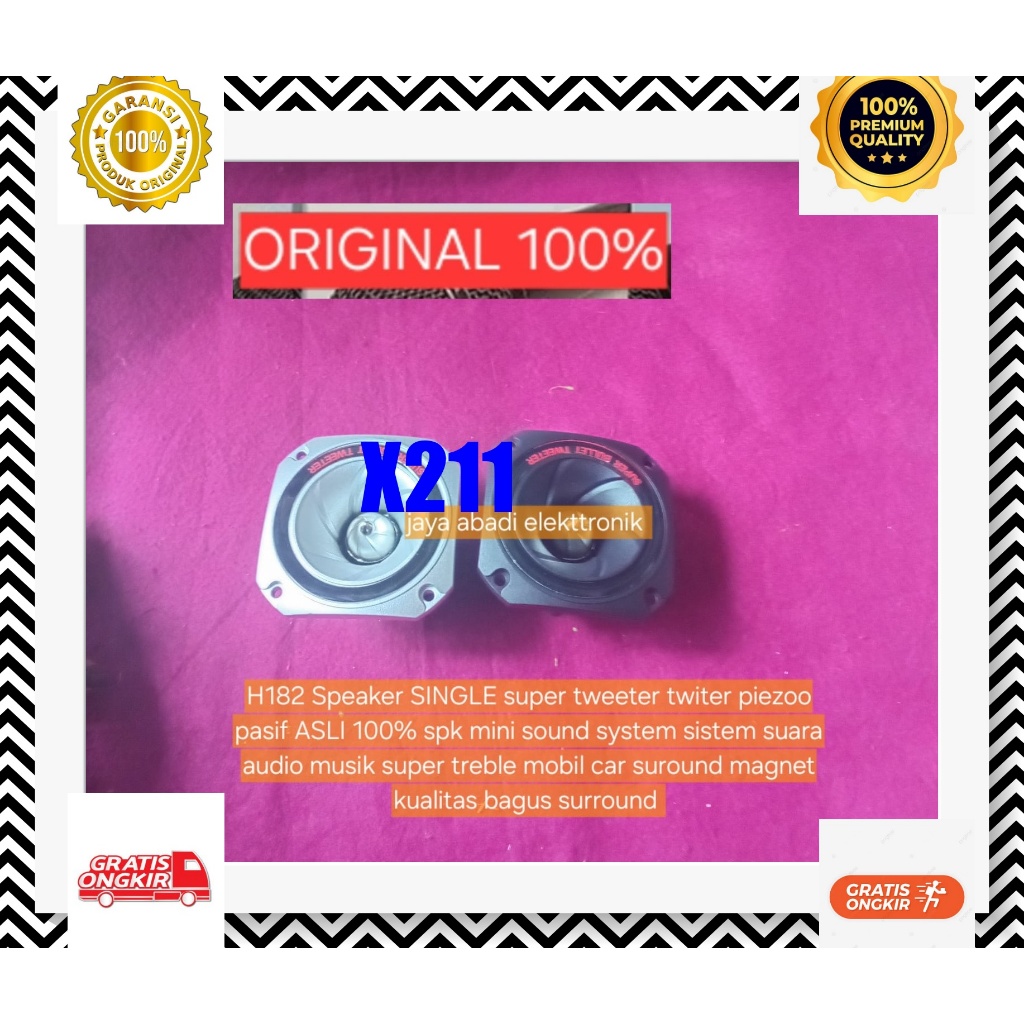 X211 twiter piezoo pasif ASLI 100% Speaker SINGLE super tweeter spk mini sound system sistem suara a