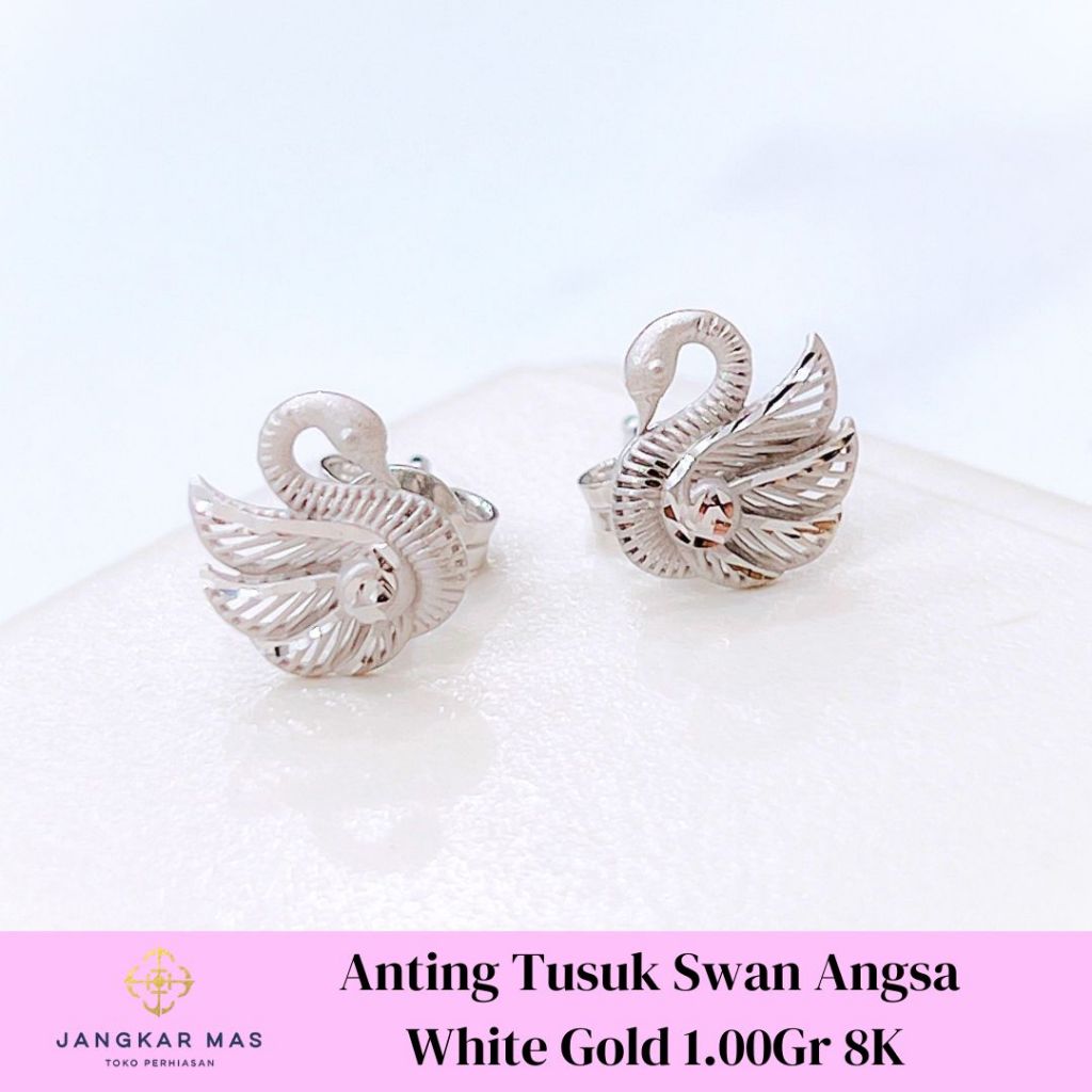 ANTING TUSUK SWAN ANGSA EMAS PUTIH 8K 1.00 GR