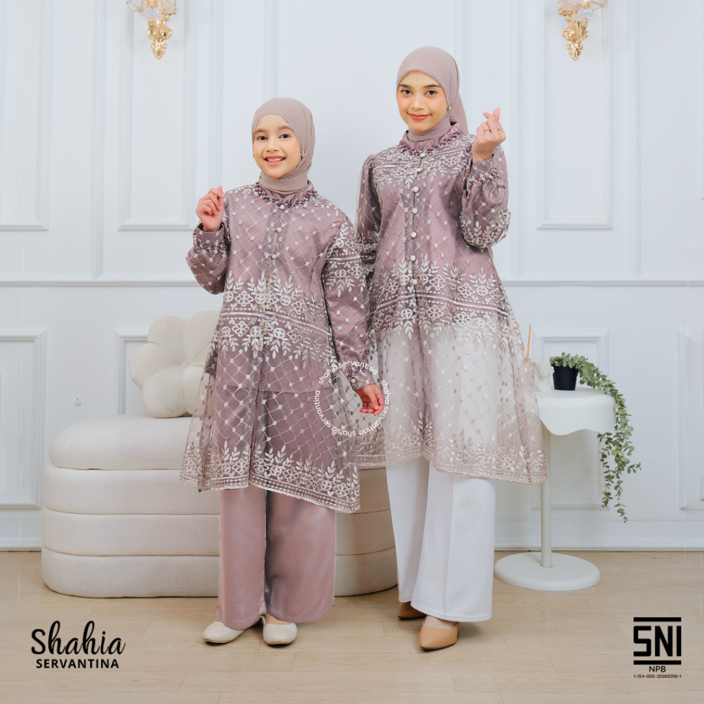 Shahia Servantina - Selena Oneset Setelan Celana Anak Perempuan Tunik Couple Mom & Kids