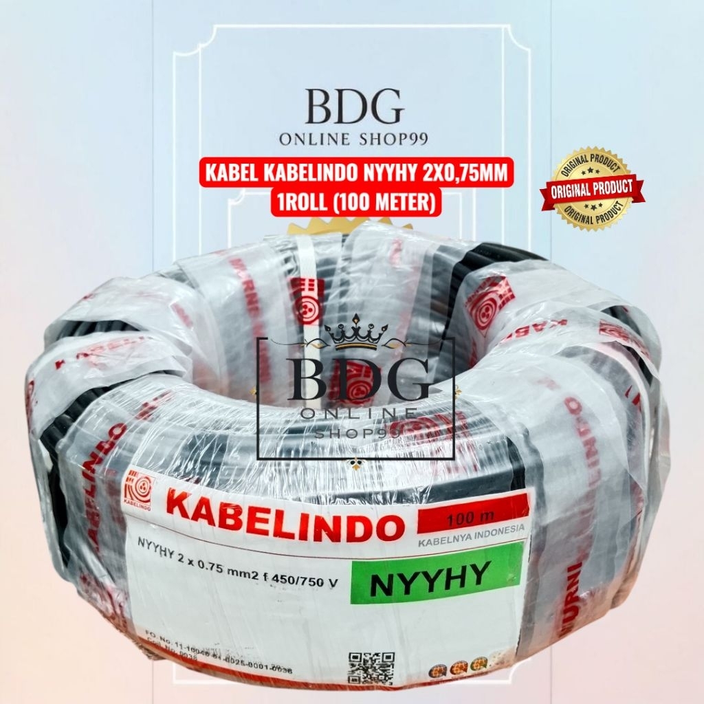 KABEL KABELINDO NYYHY 2X0,75MM 1ROLL (100 METER)