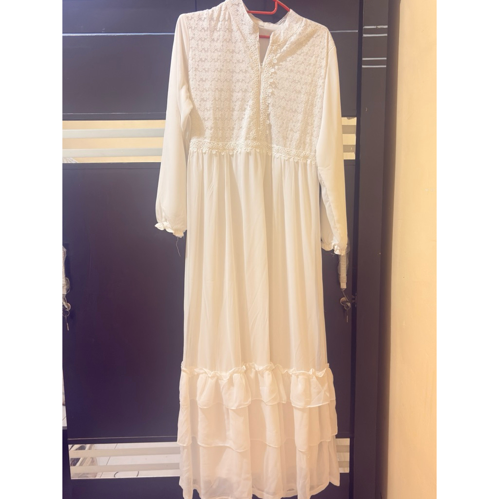 gamis putih lebaran by agnes fashion