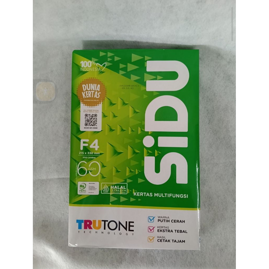 Kertas HVS 60gr merk Sidu F4 Folio (1 rim)