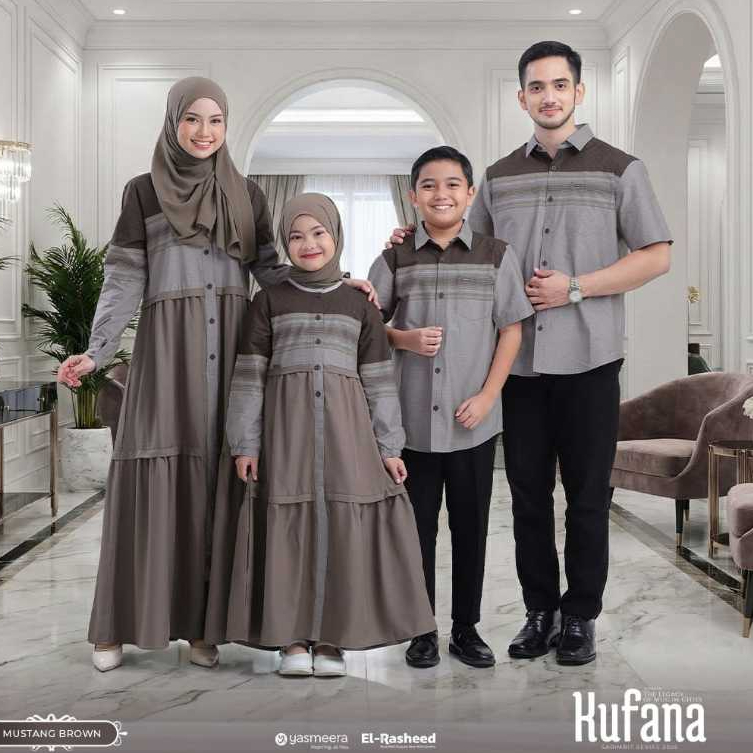 SARIMBIT YASMEERA 2026 BAJU GAMIS COUPLE MUSLIM RAYYA SERIES KUFANA MUSTANG BROWN [BISA COD]