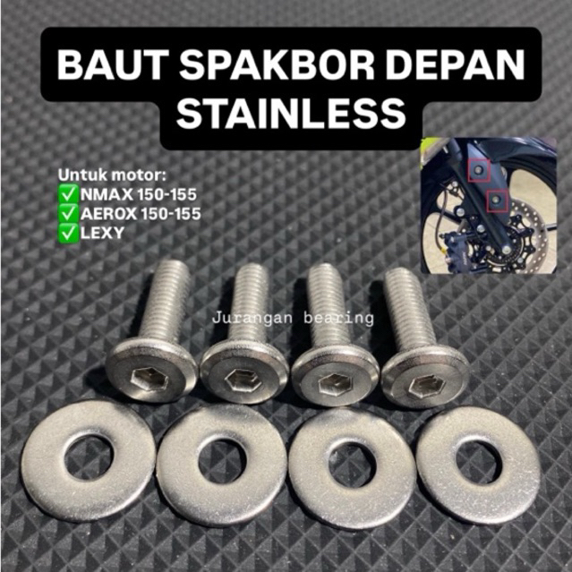 Baut Spakbor Depan Nmax Aerox Lexy Kunci L STAINLESS