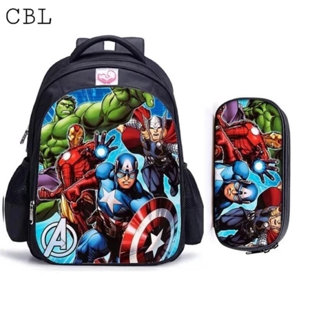Tas Ransel Sekolah Anak Laki-Laki SD TK PAUD Karakter Superhero Marvel Avanger Captain America Hulk 