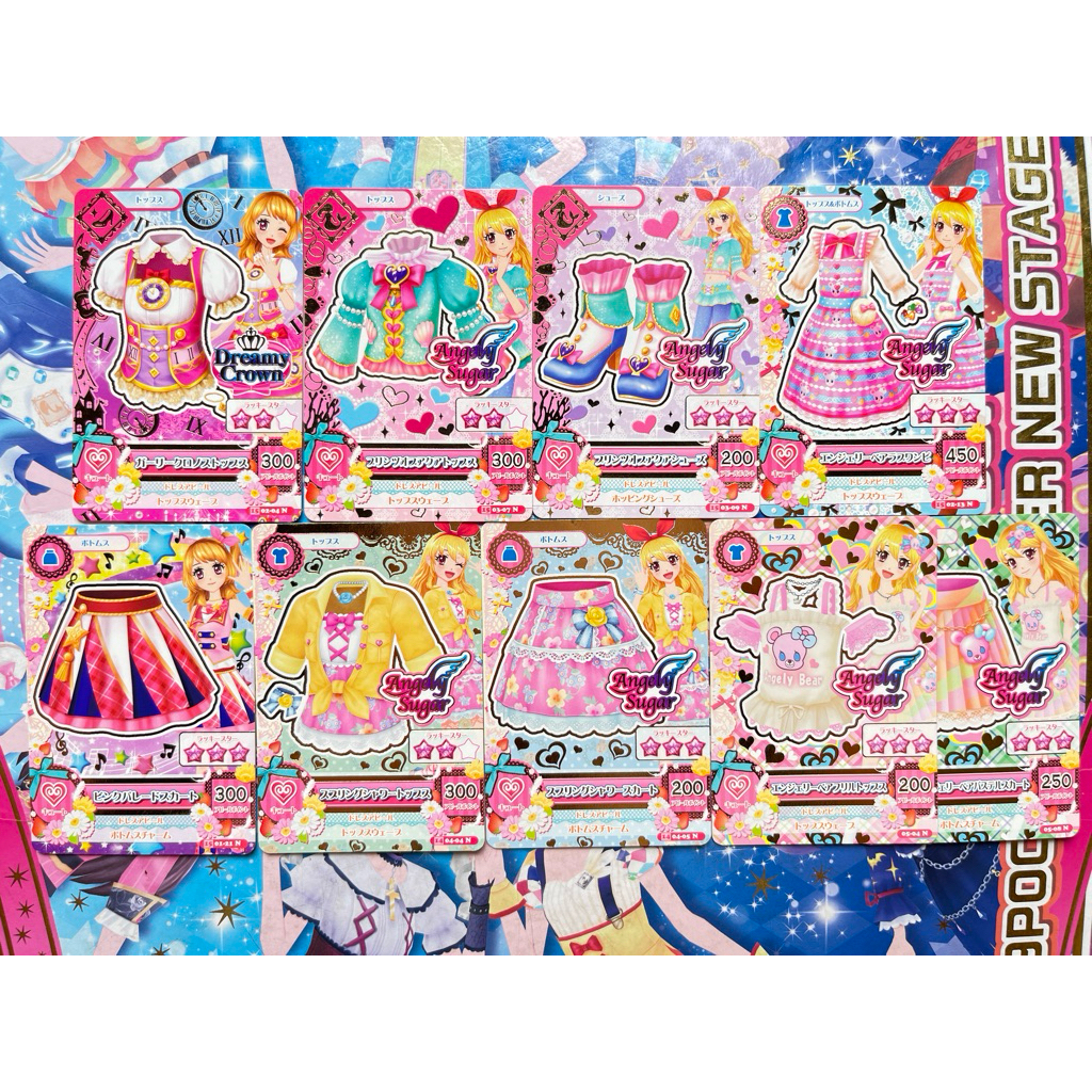 Kartu Aikatsu Dreamy Crown Angely Sugar Mermaid Angely Bear Pink Parade Ichigo Hoshimiya Akari Ozora
