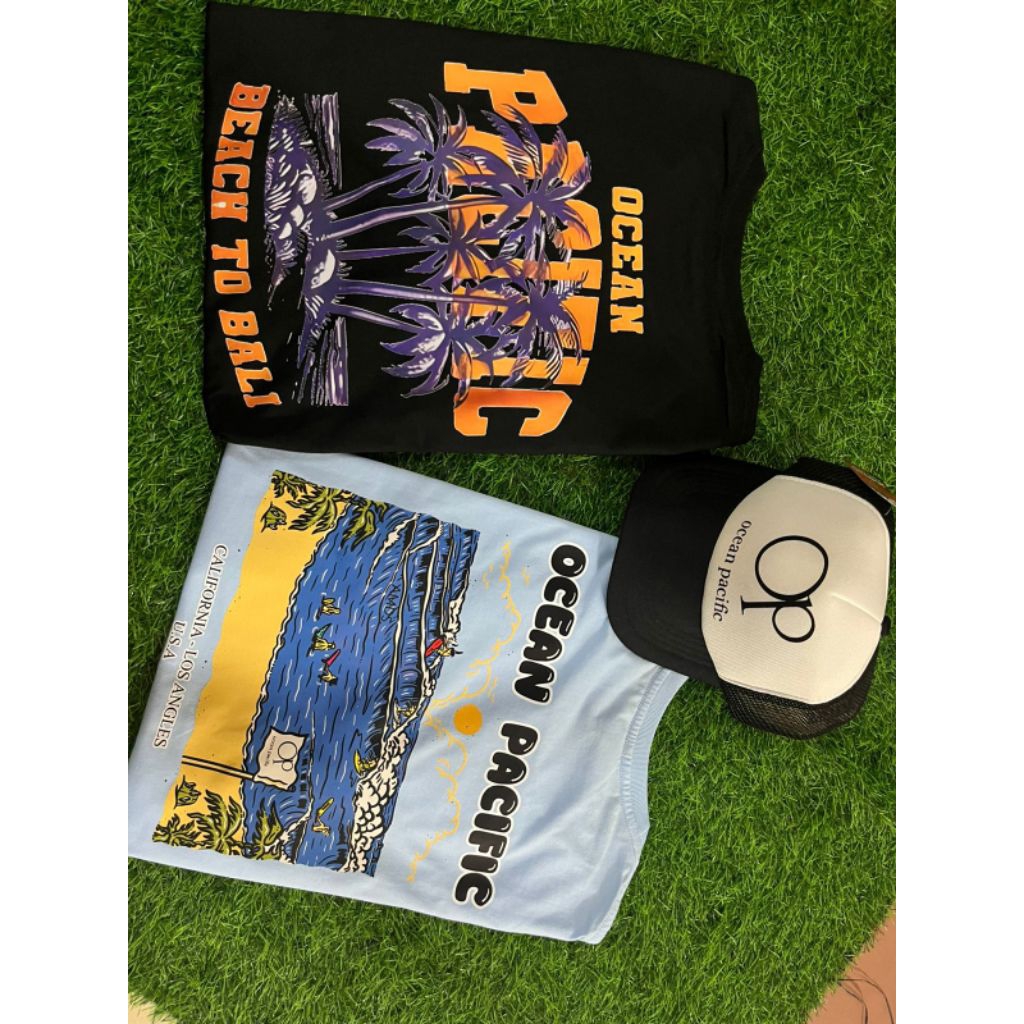 COD Kaos distro OP-Ocean Pacific,Beli 2pcs Kaos free Topi Trucker