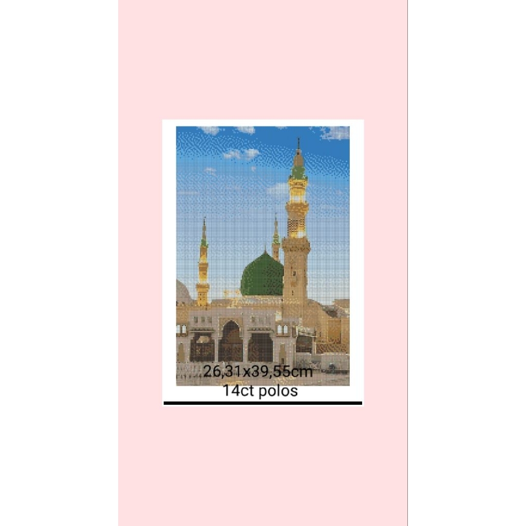 paket kristik kain polos 14ct masjid nabawi