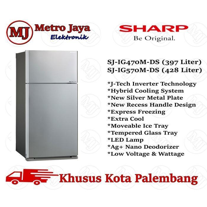 KULKAS 2 PINTU SHARP SJ-IG470M-DS 364 LITER INVERTER / SJIG 470 MDS