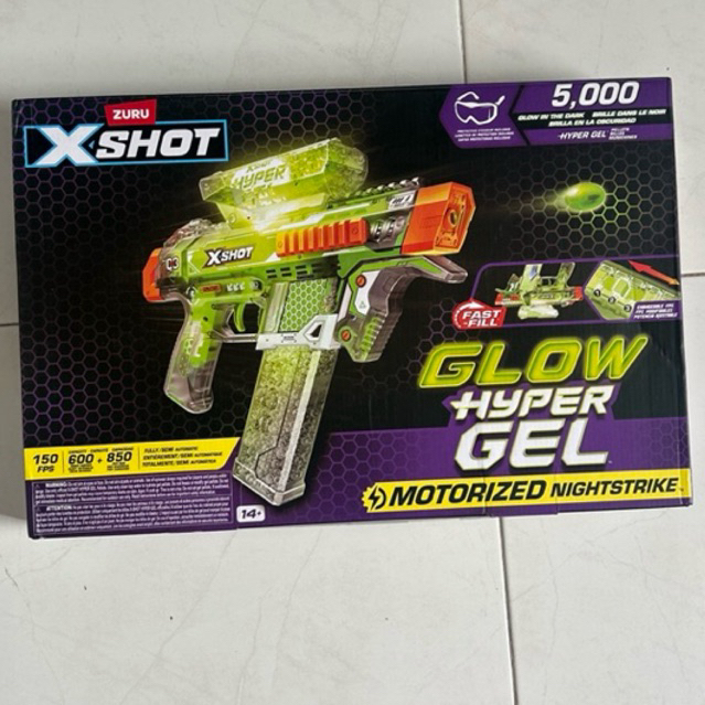 Zuru xshot 5000 nighstrike glow in the dark hyper gel strike