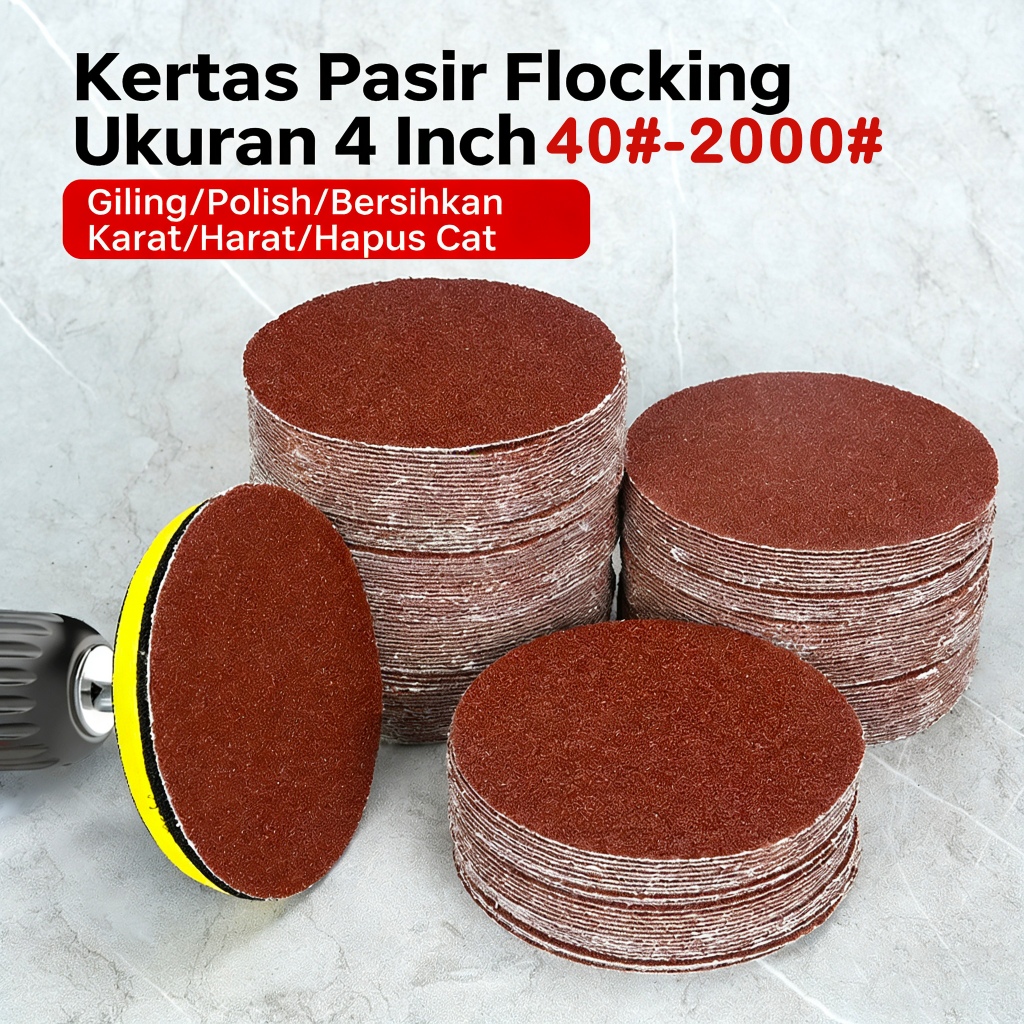 CHINA Amplas bulat  4 Inch [COD] Grit Grid   40 60 80 100  150  180 400 600  800  1000 2000