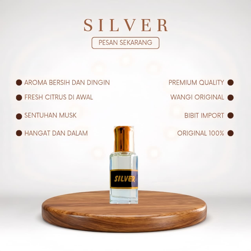 Silver Asli Minyak Wangi Silver Original Bibit Murni Non Alkohol Parfum Ibadah.original 100%