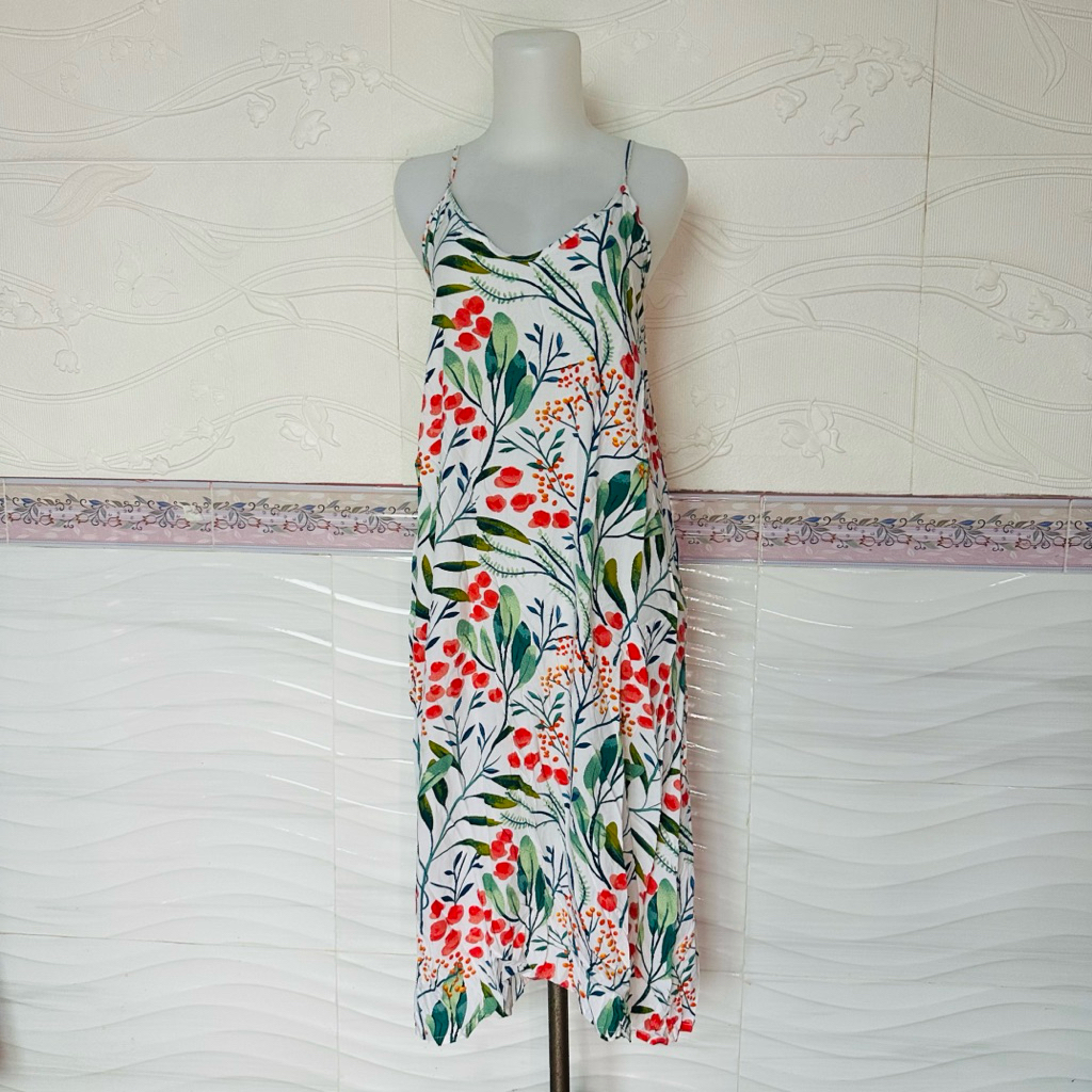 putih bunga outfit pantai long dress plove