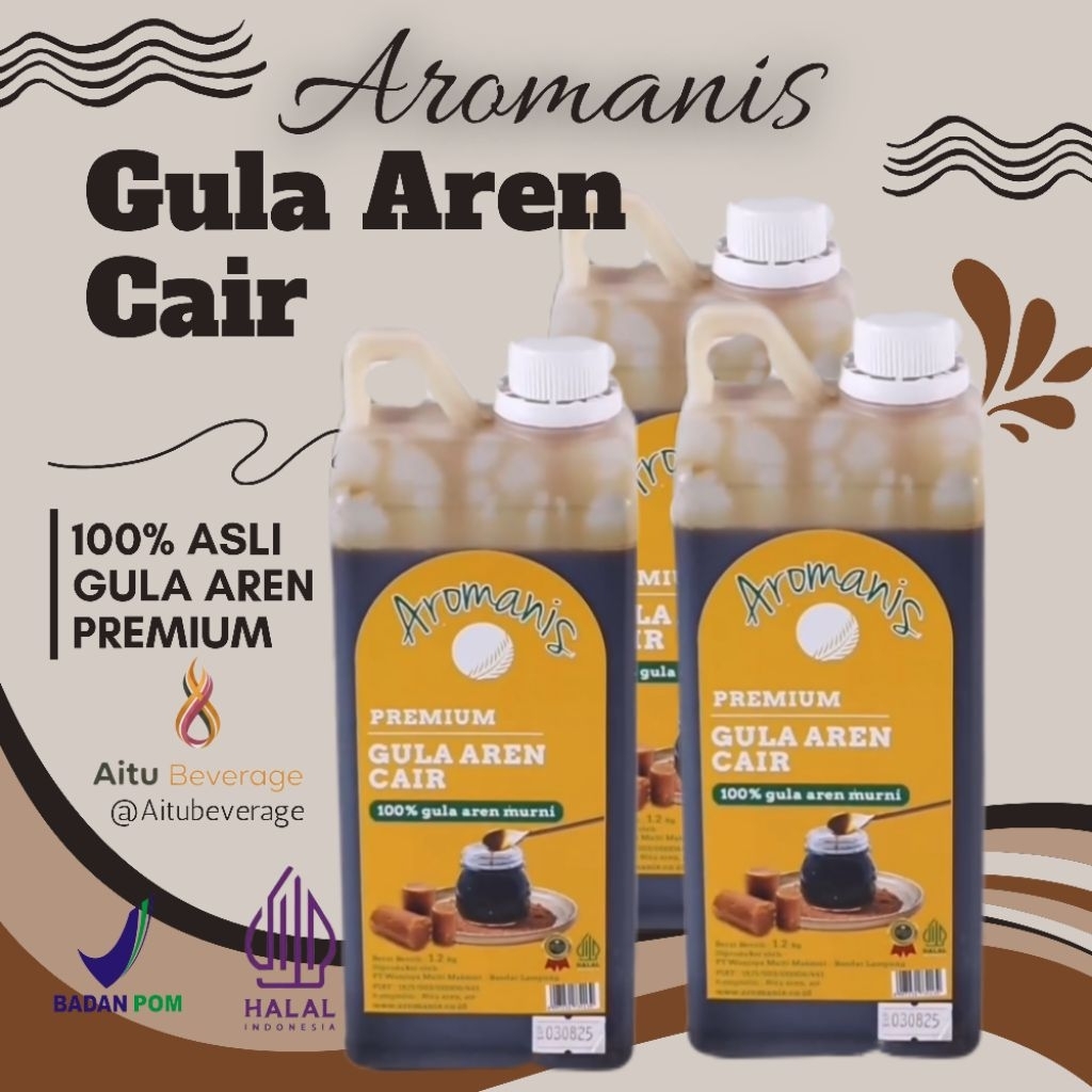 Gula Aren Cair - Aromanis - 1,2 kg - 100% asli