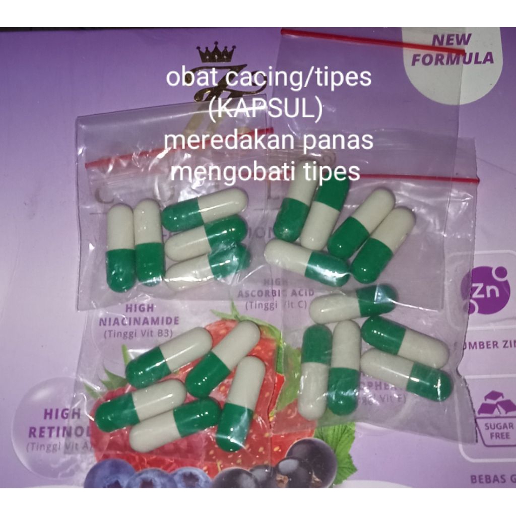 obat cacing/tipes bentuk kapsul