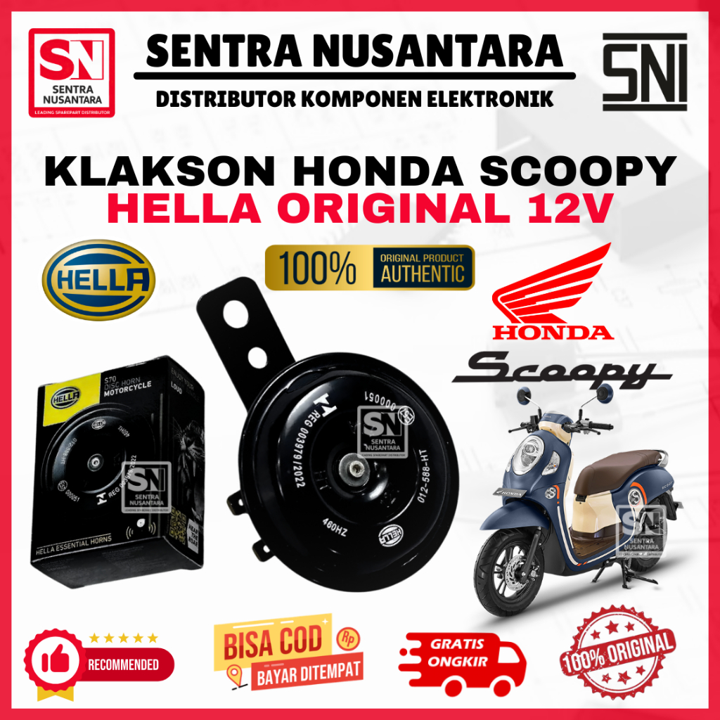 Klakson HONDA SCOOPY ORIGINAL MERK HELLA | Klakson Motor HONDA SCOOPY MEREK HELLA ASLI | Klakson SCO