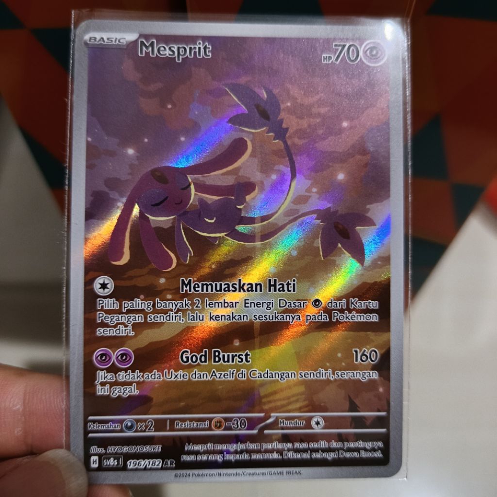 TCG MESPRIT AR 196/182 SV8S KILAT RASI KARTU POKEMON INDONESIA ORIGINAL CARD NEAR MINT CONDITION God