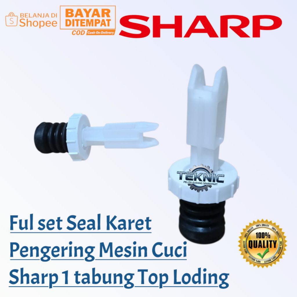 Seal Karet Pembuangan Air Mesin Cuci Sharp 1 Tabung Top Loading - SET seal 1 Tabung