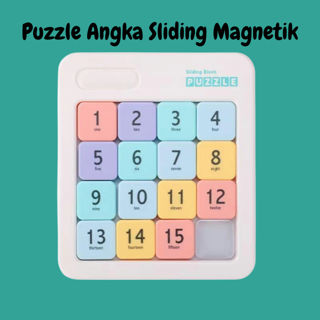 Puzzle Angka Klotski Magnet - Mainan anak-anak / melatih motorik anak / puzzle angka montessori