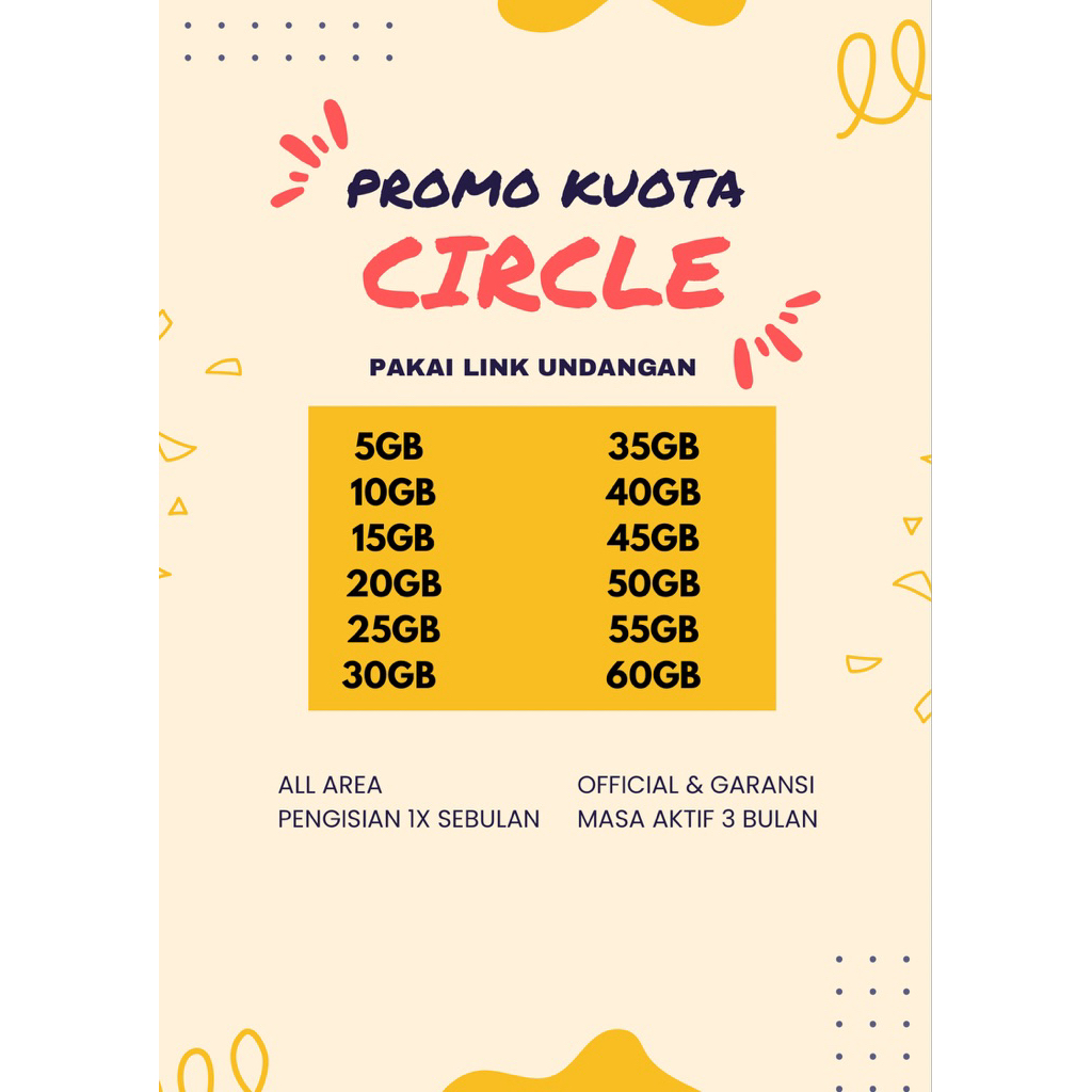 KUOTA XL CIRCLE Masa aktif 3 bulan