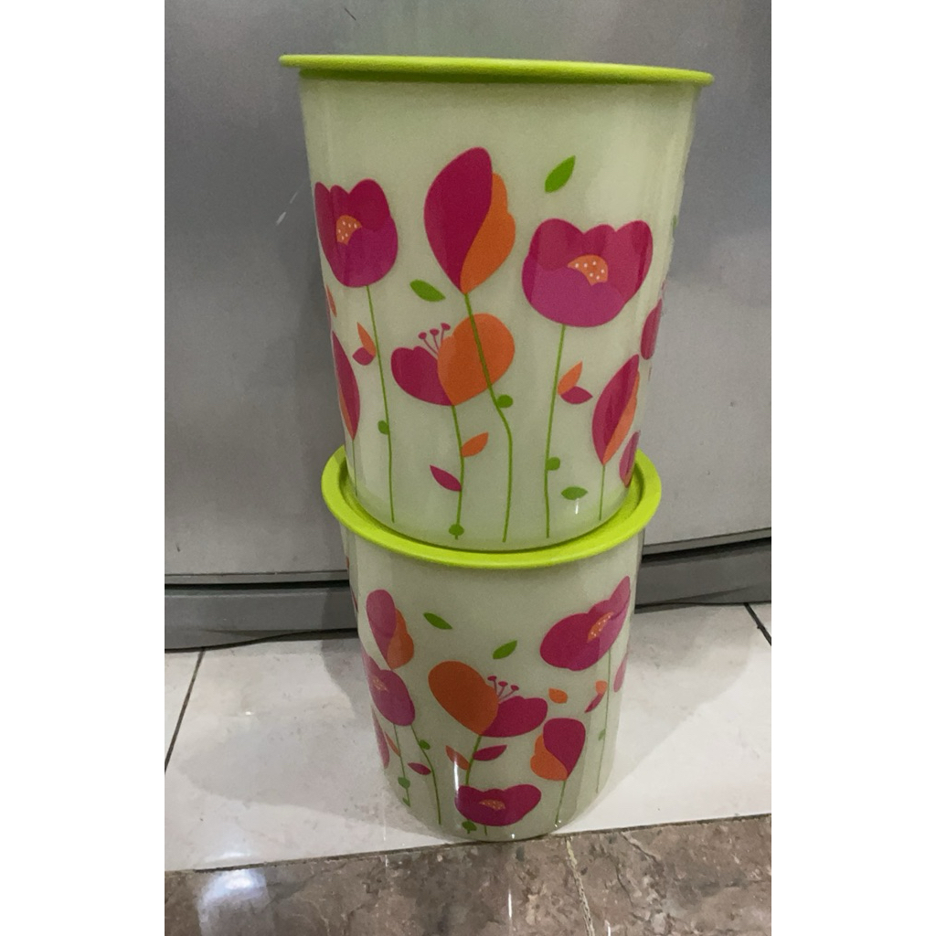 Toples Besar 5,9 Liter Motif Bunga Tulip | Wadah Kue Snack Plastik