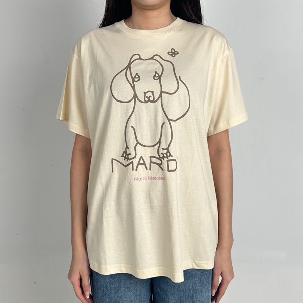 Kaos MAR MERCREDI DOG DJANJI POSE TAUPE CREAM TSHIRT REGULER 100% ORIGINAL