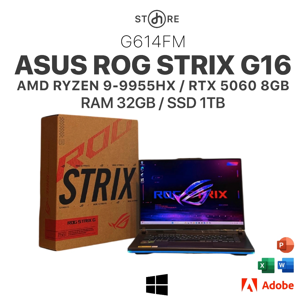 Second , Asus ROG Strix G16 , 16" , 32/1TB , Black , G614FM