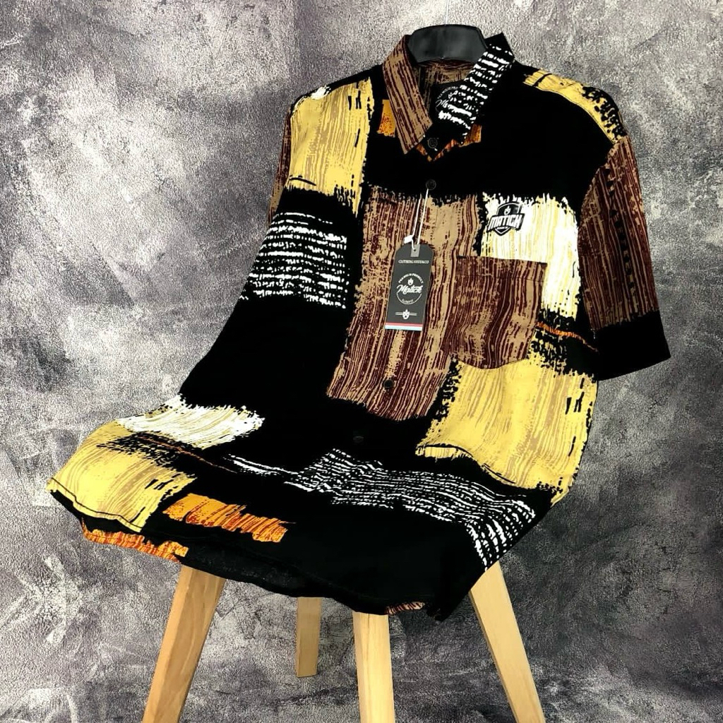 KEMEJA PRINTING PRIA CASUAL /KEMEJA SURFING MOTIF DAUN BUNGA PANTAI TERPOPULER