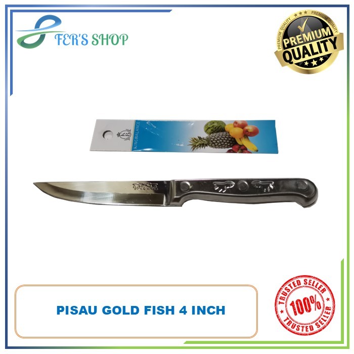 Pisau Dapur Stainless Gold Fishs Mini / Pisau Dapur Gold Fish 4 inch / Pisau buah / Pisau Bawang