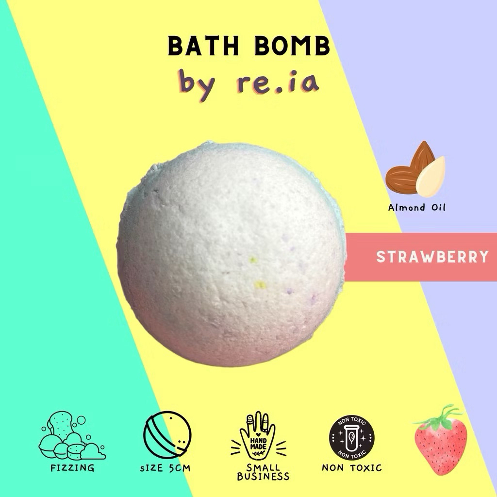 Bath Bomb 5cm 70g | Bath Bomb Strawberry Berry | Bath bomb samarinda | bath bomb