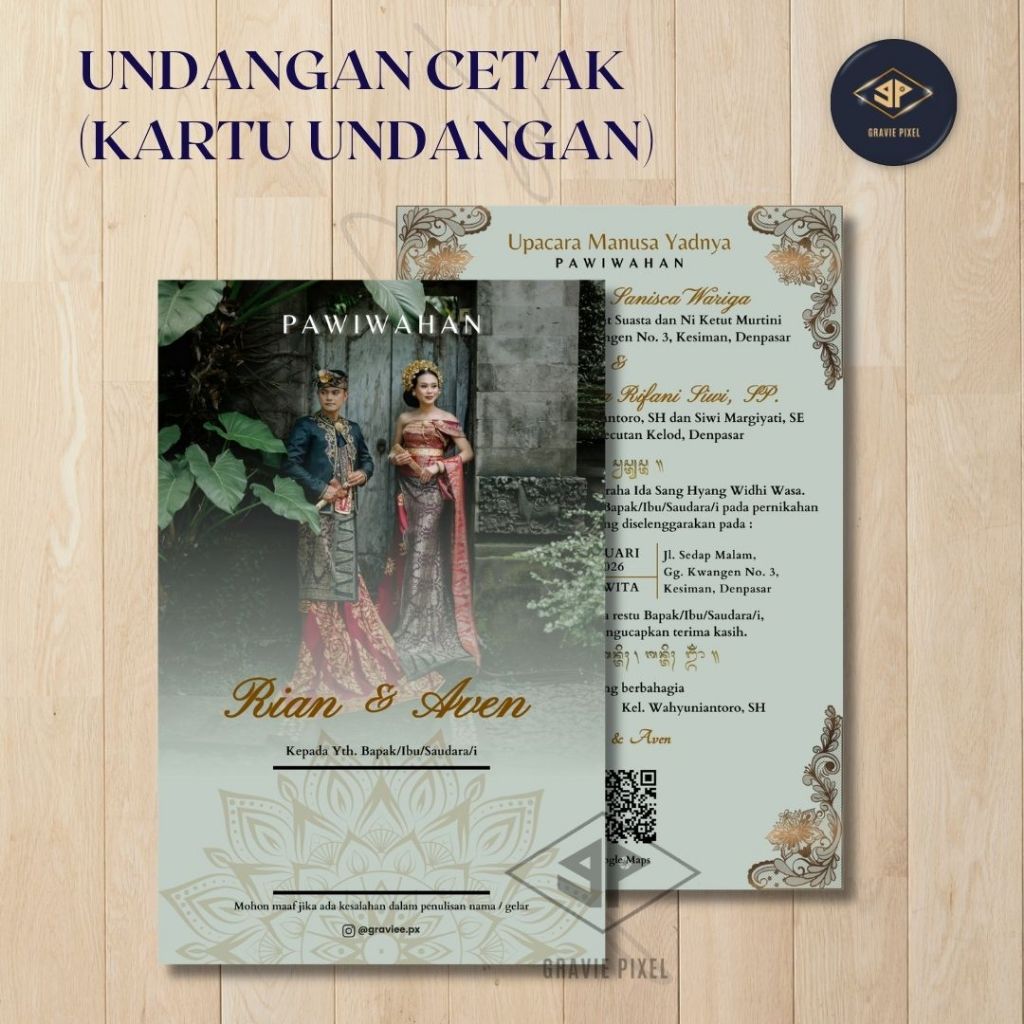 UNDANGAN CETAK KARTU PERNIKAHAN - Softcover (Artpaper 260 gsm Laminasi Doff / Glossy / Tebal / Halus
