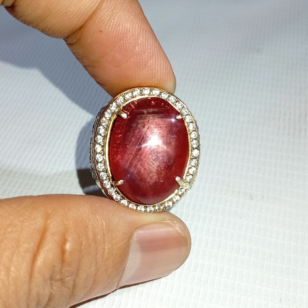 Natural Ruby Star ring Perak