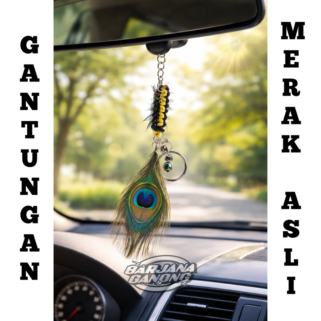 [BARU] GANTUNGAN KUNCI AKSESORIS BULU MERAK REPLIKA ASLI PONOROGO