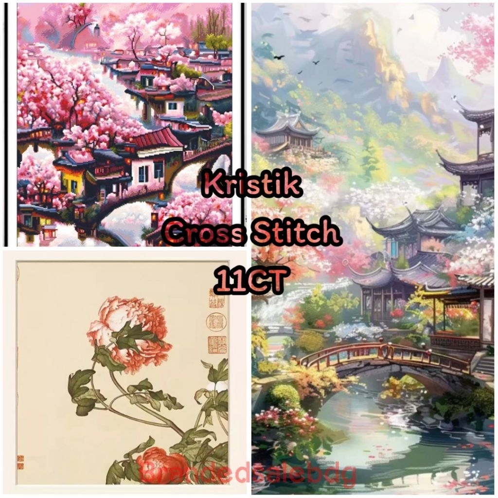 DIY Kristik Cross Stitch Sulaman Menyulam Embroidery set Menjahit Paket Jahit Merajut 11ct