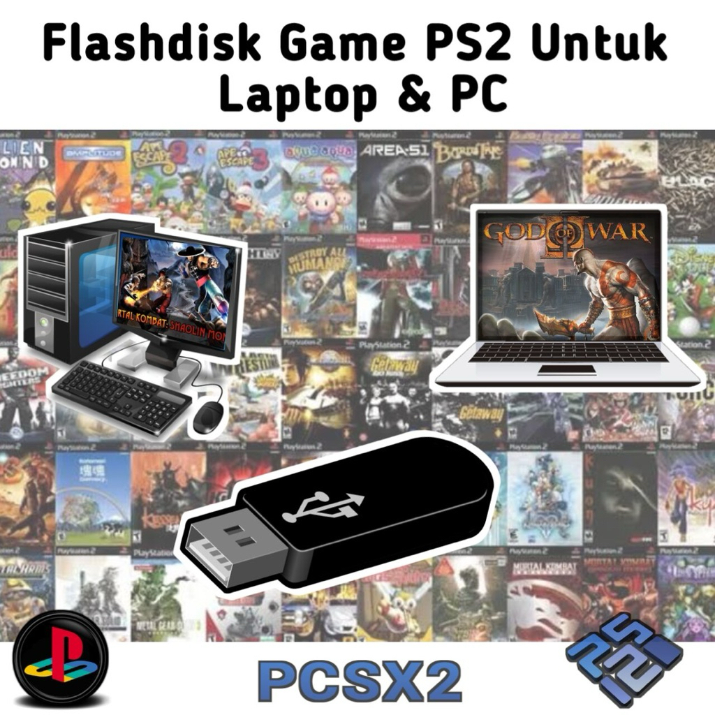 FLASHDISK GAME LAPTOP DAN PC TINGGAL COLOK | ISI 20 GAME PS 2 BEBAS REQUEST