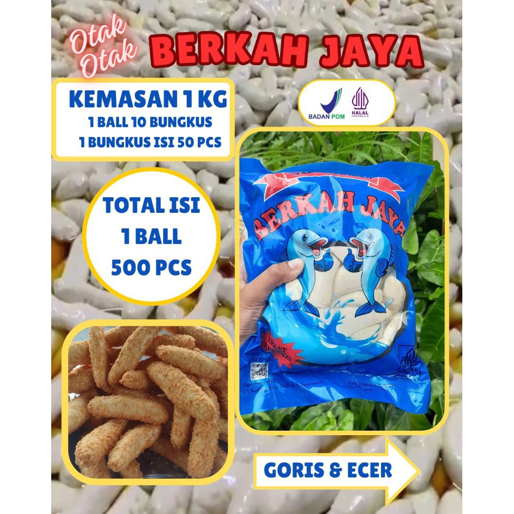 Otak otak ikan Berkah Jaya kemasan 1kg mengembang nempel crispy