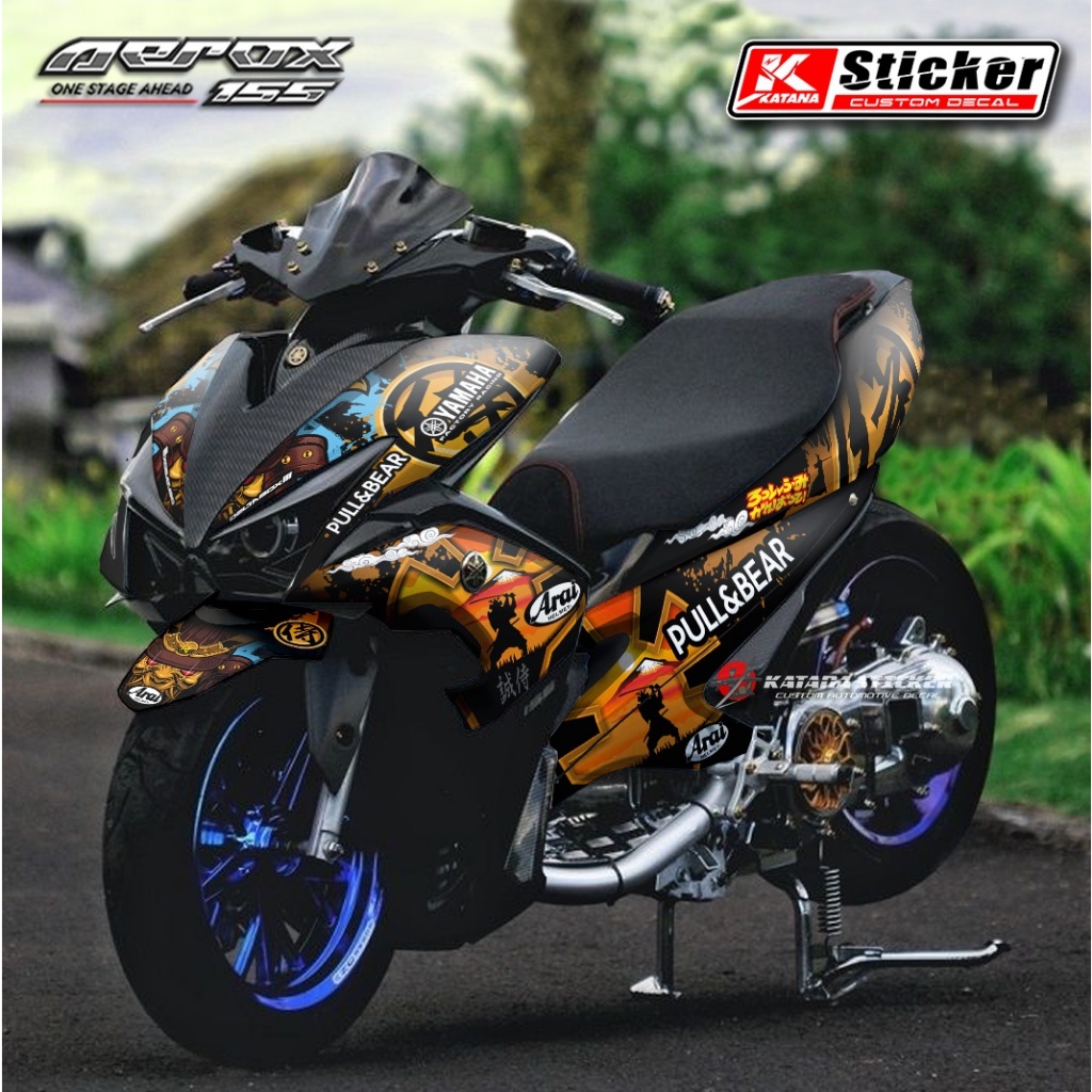 Sticker Decal Full Body Aerox Old 155 Stiker Dekal Yamaha AEROX 155 OLD Motif Helm Arai