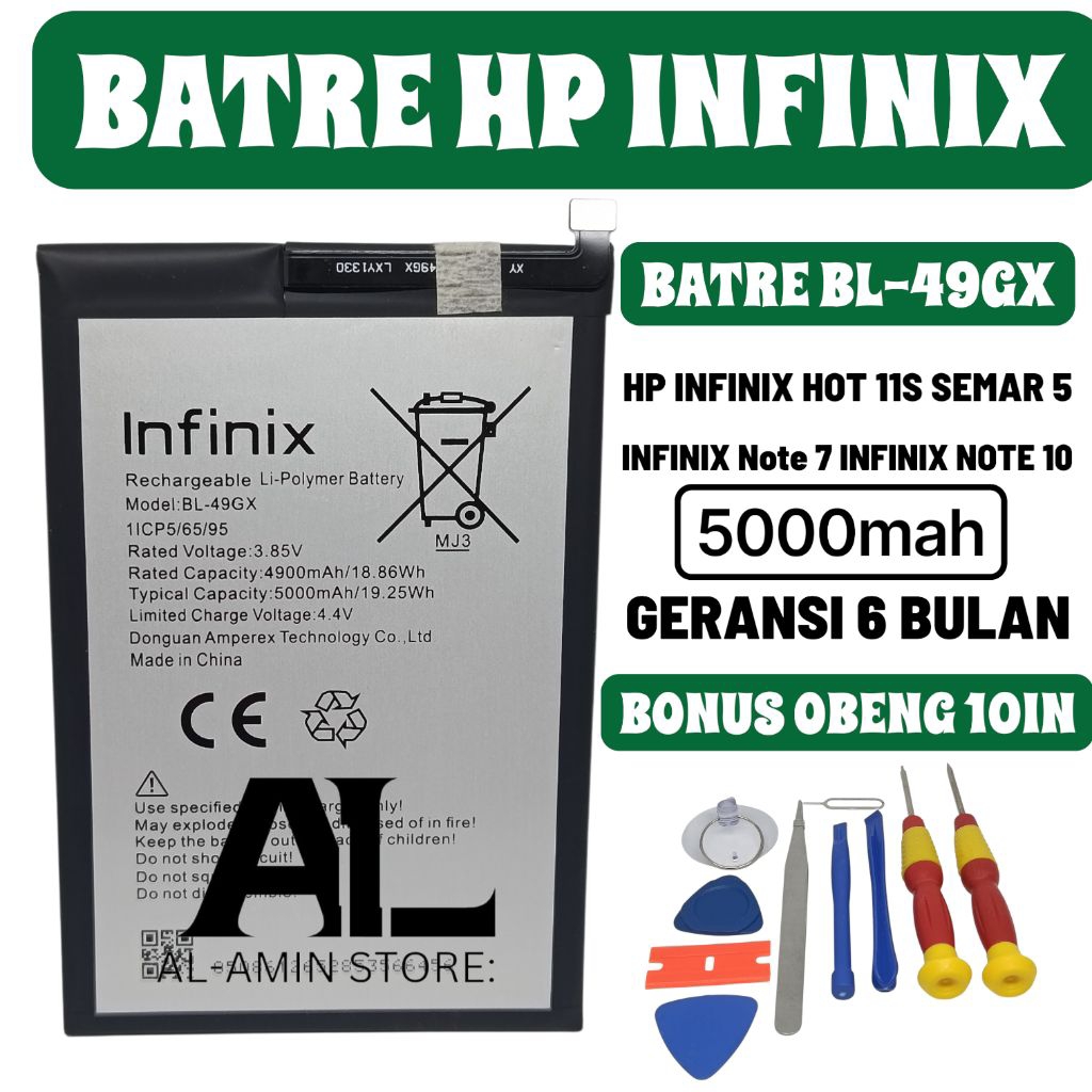 BATRE BATERAI BL-49GX HADPONE HP INFINIX PALITAS BATRE 5000mah ORIGINAL