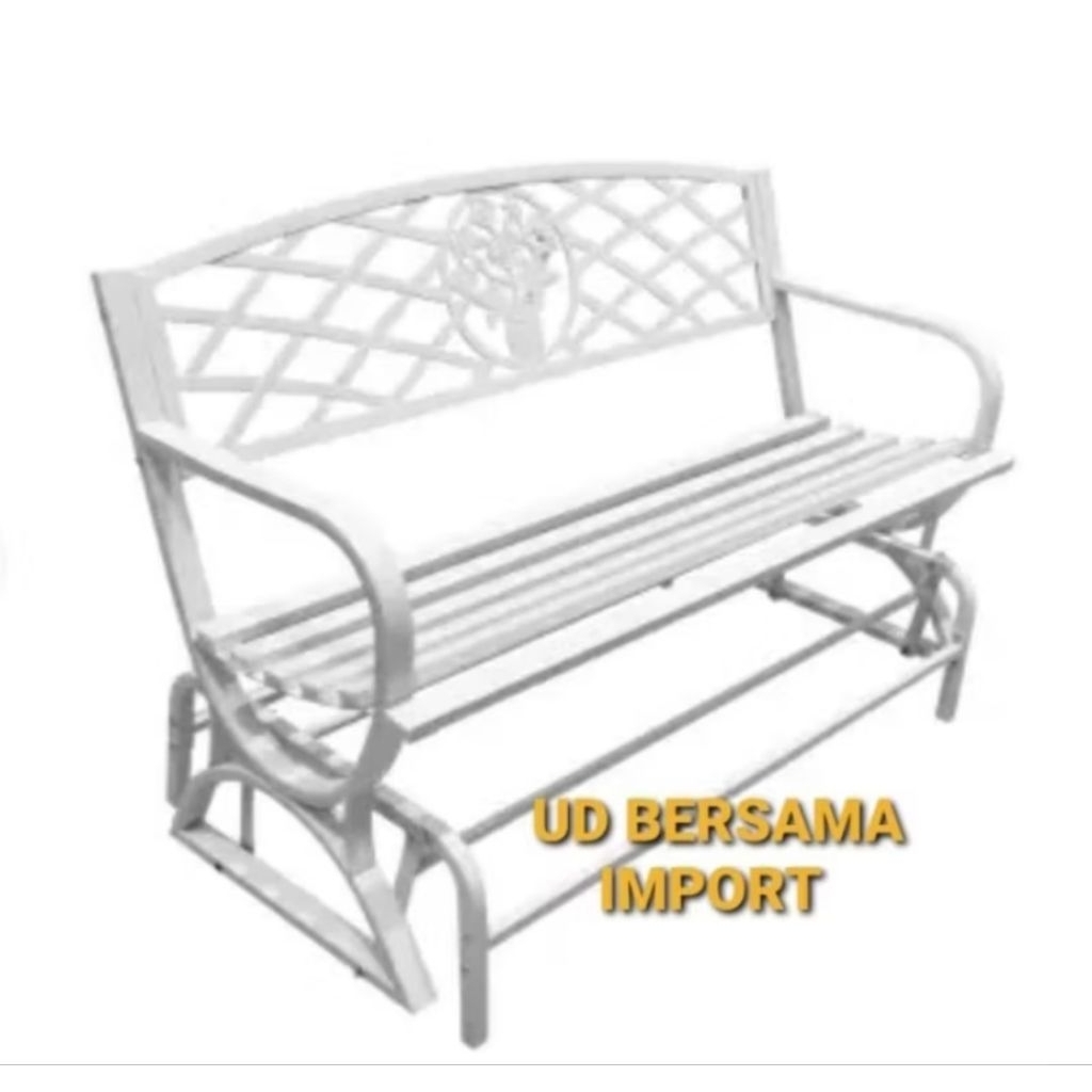 kursi goyang taman ayun soleil glider bench outdoor indoor besi