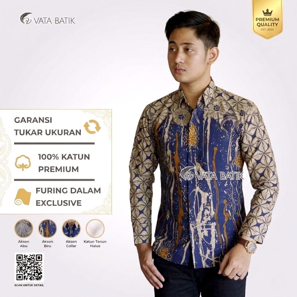 Kemeja Batik Pria Vatabatik Slimfit Premium VATA 04