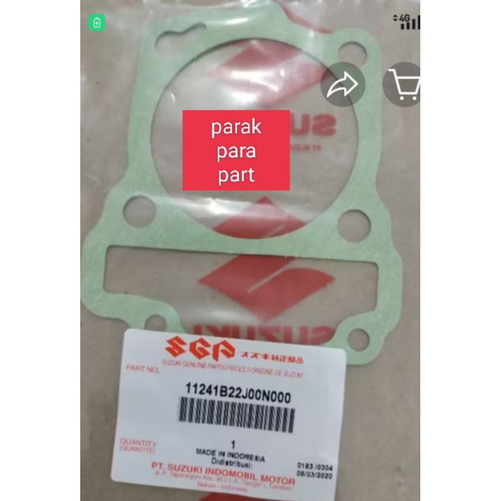 Gasket Paking Blok Suzuki Shooter Smash FI Satria Young Star 115
