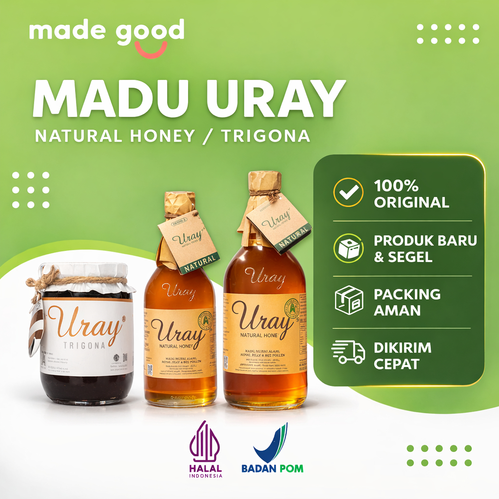 Madu Uray Natural Honey / Trigona - 100% Madu Asli 300g, 450g, 875g
