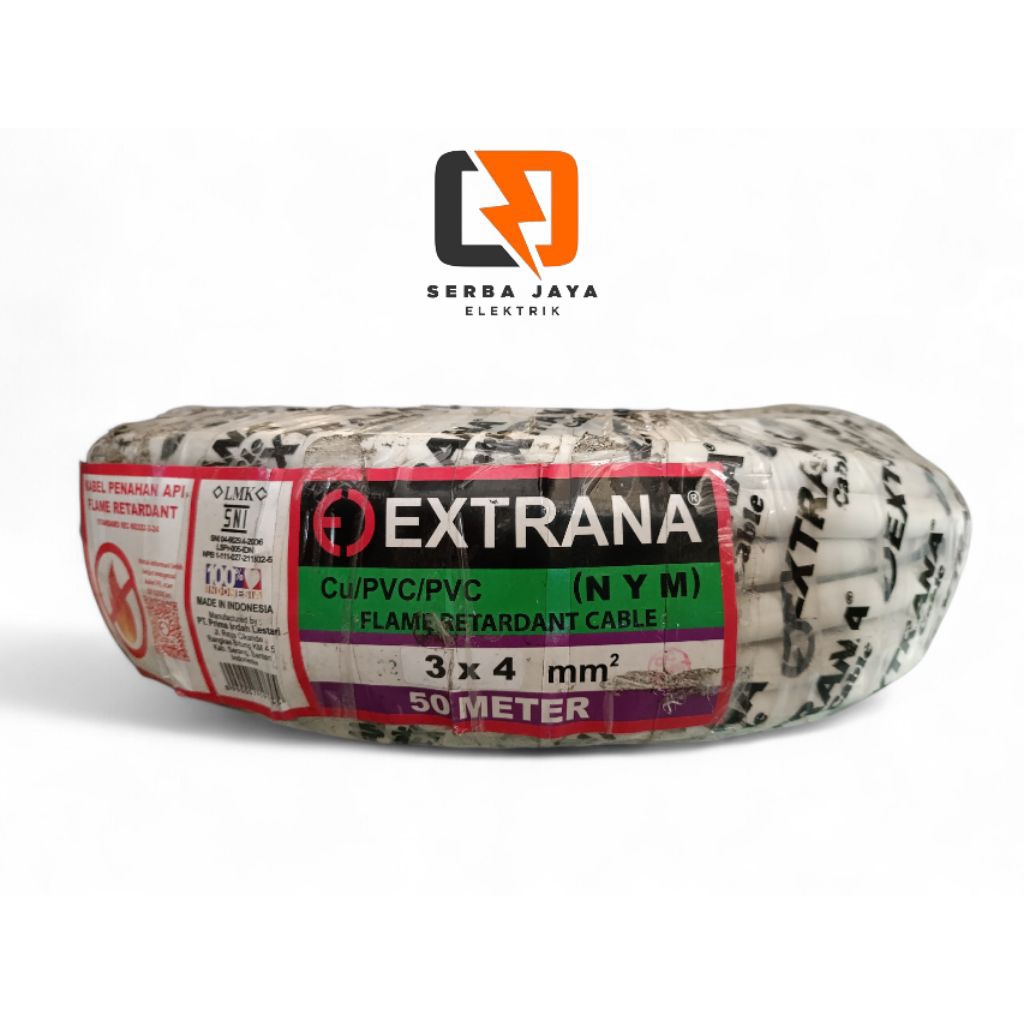 Kabel Listrik NYM 3x4mm 50M EXTRANA | EXTRANA Kabel NYM | SNI