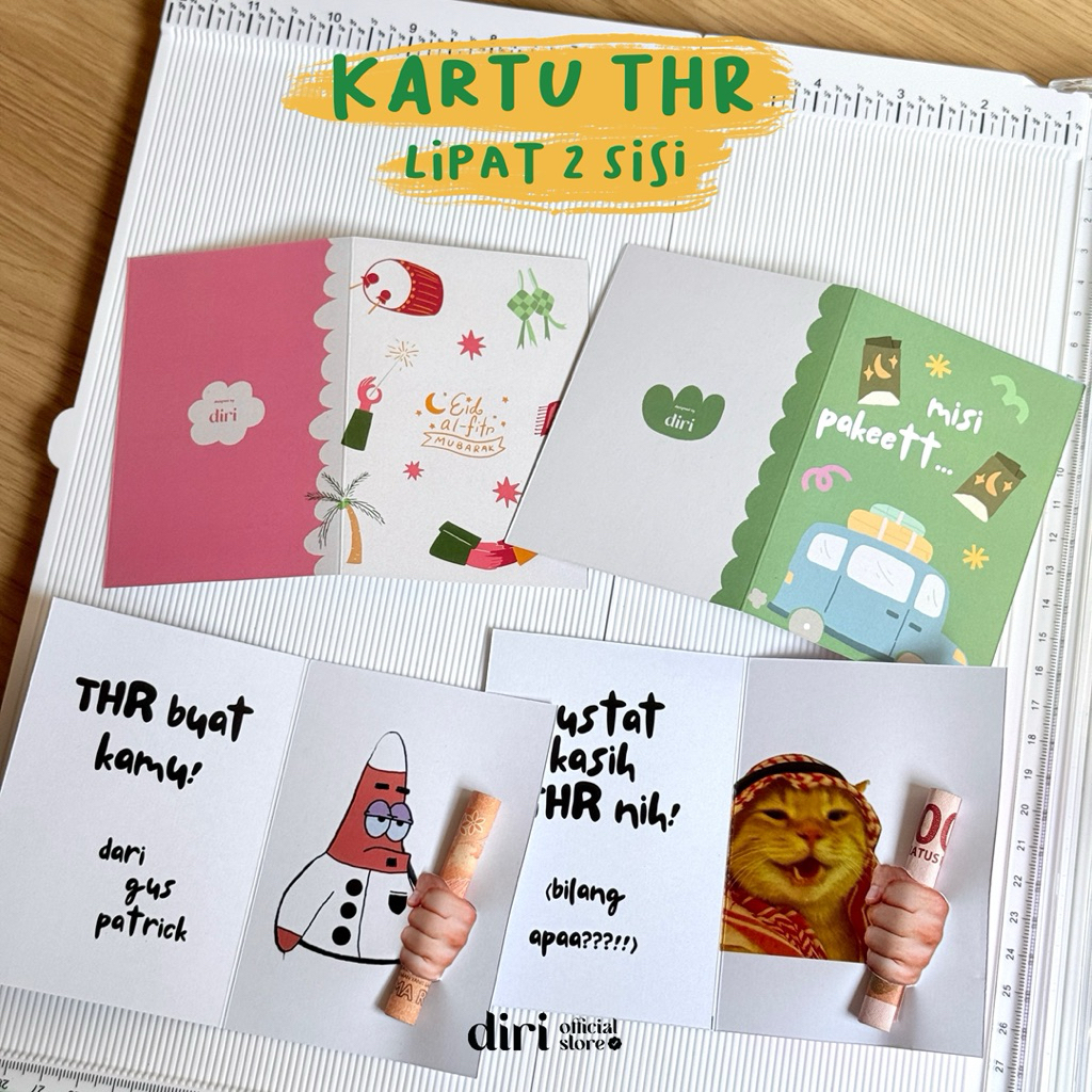 [LANGSUNG KIRIM] Kartu Amplop THR Kucing Tebal | Amplop Lebaran | Kartu Ucapan Idul Fitri | Kartu Am