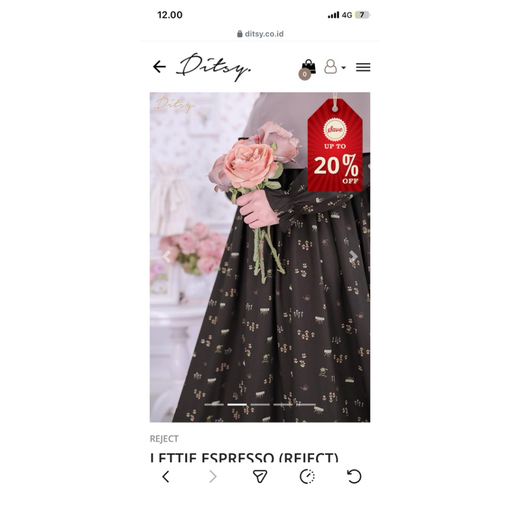 DITSY LETTIE ESPRESSO (REJECT) size L