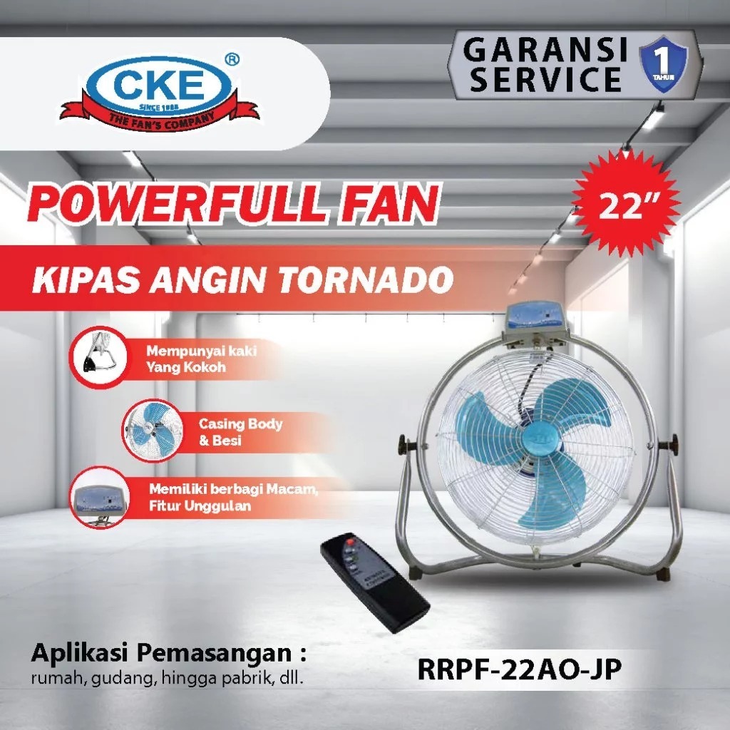 CKE Kipas Rotary 22 Inch Kipas Angin Lantai Besar Industrial Tornado Angin Kencang Gudang Workshop