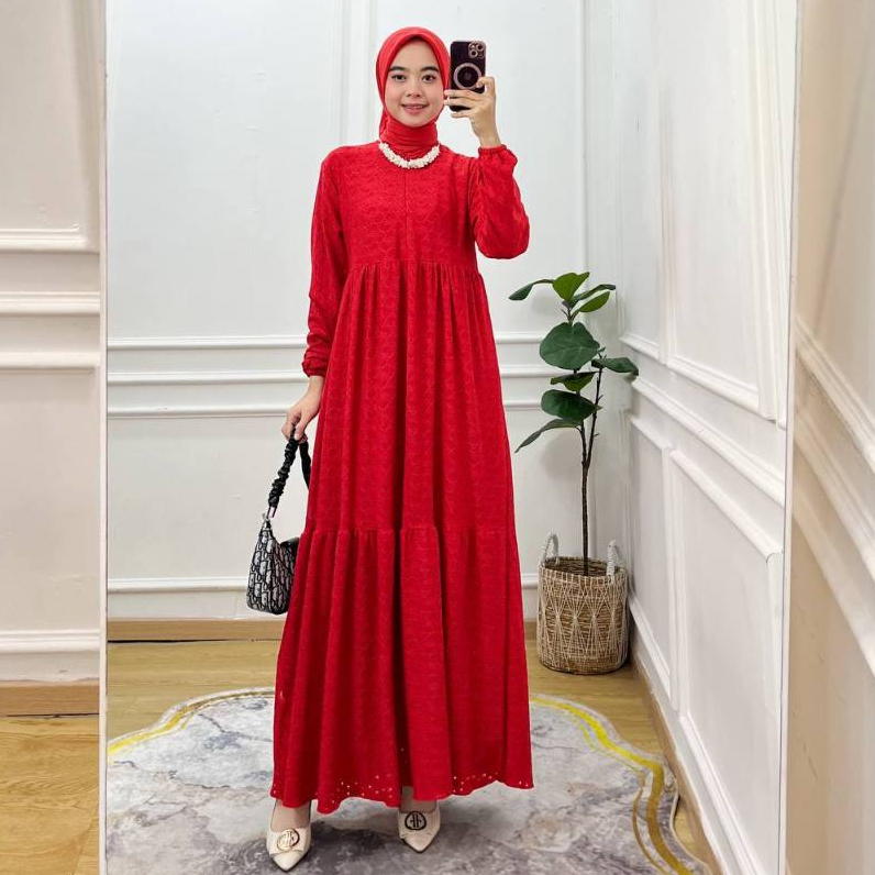 GISKA GAMIS KATUN BORDIR - GAMIS BORDIR - GAMIS LEBARAN KATUN BORDIR