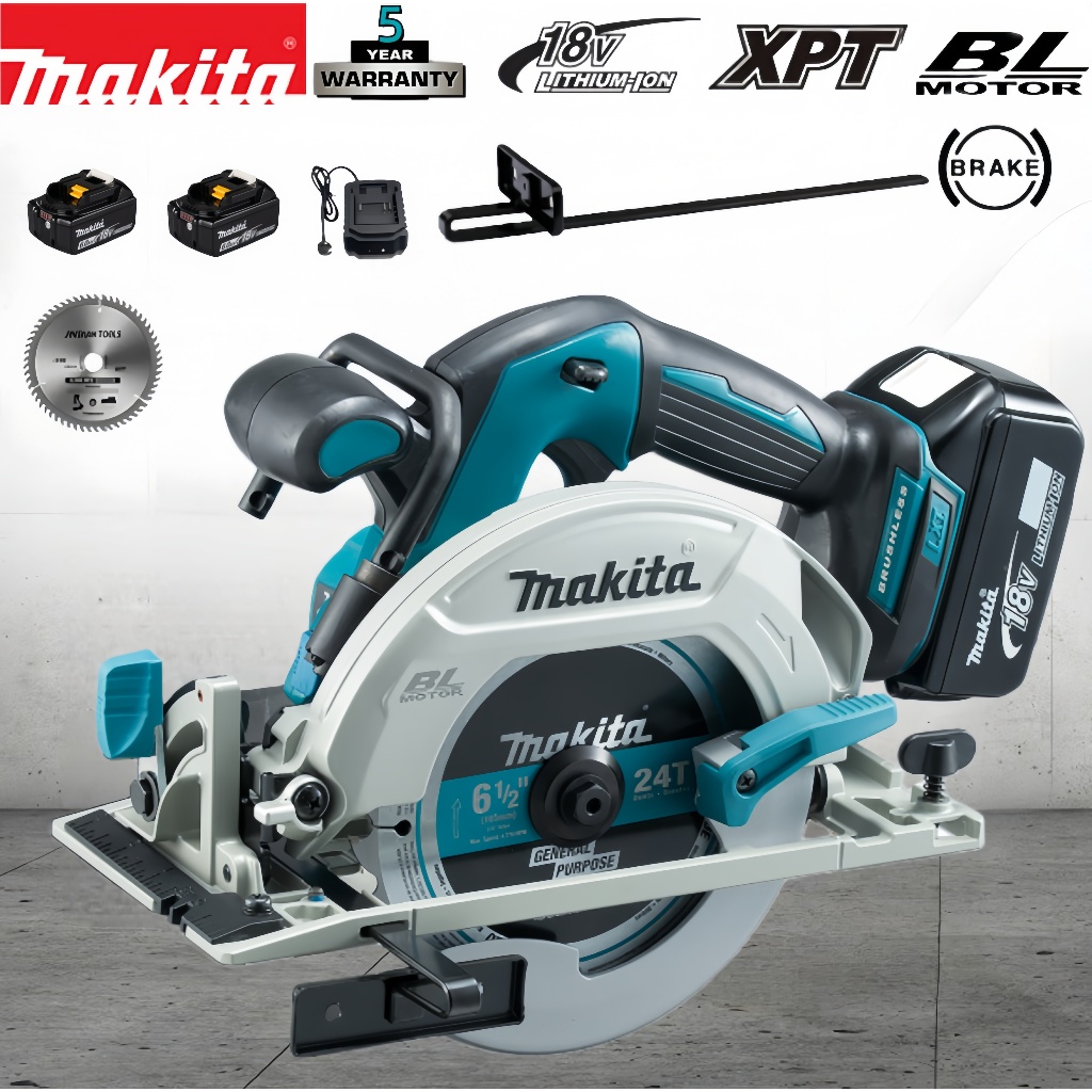 MAKITA DHS680 gergaji bundar tanpa kabel 18V motor tanpa sikat pemotong kayu presisi genggam asli im