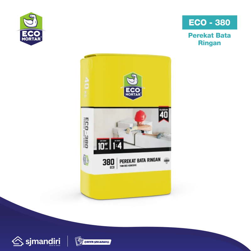Eco Mortar Perekat Bata Ringan Eco 380 Eco Mortar SNI Adhesive Mortar Instan Semen Instan