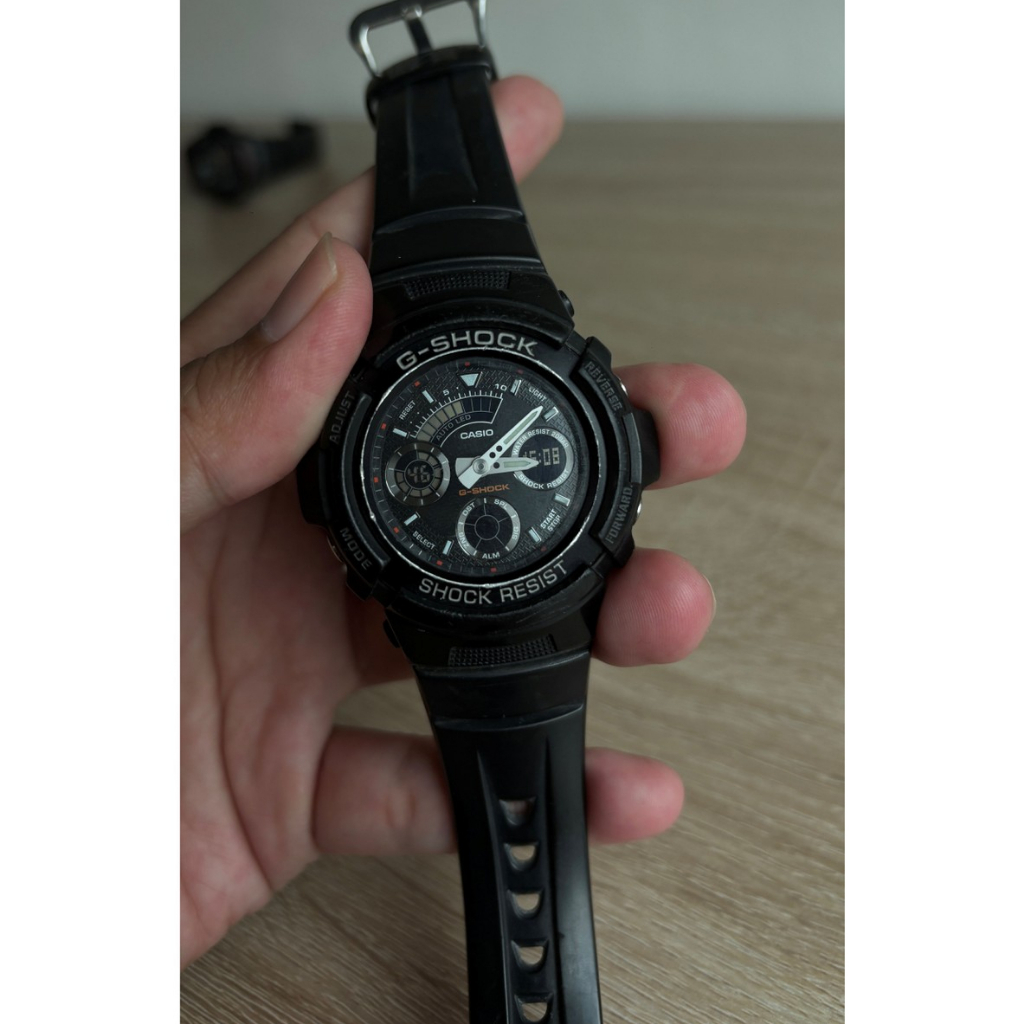 G-SHOCK AW-591 Jam Tangan Casio Preloved Kaca Mineral Hitam Water Resist Second